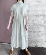 【 tri.R 】Lace high neck Dress / NAO04N-90/gray-soft type