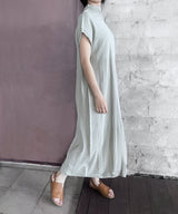 【 tri.R 】Lace high neck Dress / NAO04N-90/gray-soft type