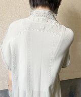 【 tri.R 】Lace high neck Dress / NAO04N-90/gray-soft type