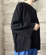 【 tri.R 】Leaf lace Pullover / NAT12N-99/black-soft type