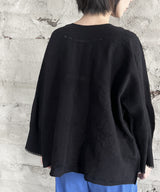【 tri.R 】Leaf lace Pullover / NAT12N-99/black-soft type