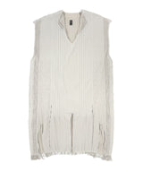 【tri.R】 Haut long sans manches à col calmar et col en V / NAT13N-91/l.gray-soft type