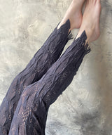 【 tri.R 】Uneven lace Leggings / NL078N-95/charcoal