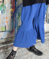 【 tri.R 】Mermaid  wide culottes pants / NL083N-80/blue-soft type