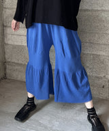 【 tri.R 】Mermaid  wide culottes pants / NL083N-80/blue-soft type