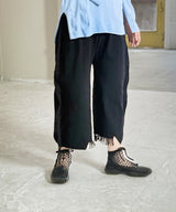 【 tri.R 】Hole tack Wide Cropped Pants/ NL089N-99/black