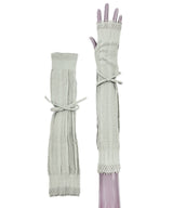 【 tri.R 】Ribbon stripe lace Arm cover / NR067N-90/gray-soft type