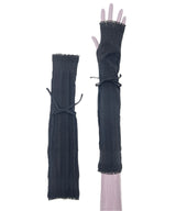 【 tri.R 】Ribbon stripe lace Arm cover / NR067N-99/black-soft type