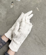 【 New】Mix rib lace Layered Gloves / NR070N-90/light gray