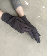 【 New】Mix rib lace Layered Gloves / NR070N-95/charcoal