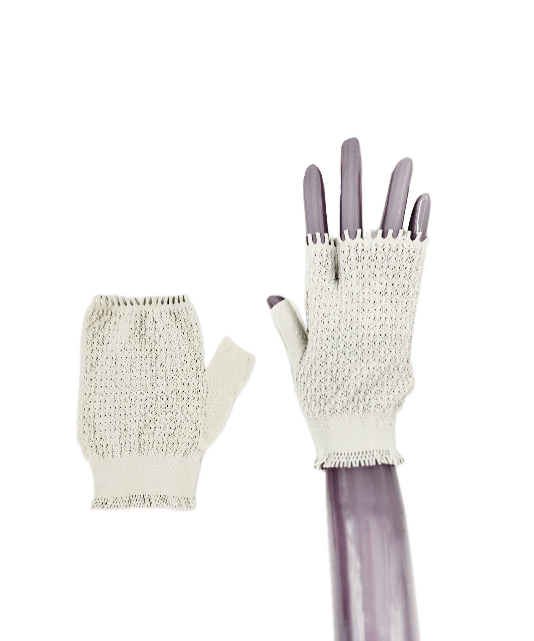tri.R 】Fringe short Arm cover / NR080N-91/light gray – bec de