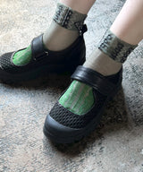 【nonnette Socks】See-through combination Socks / NS367Y-50