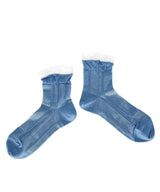 【nonnette Socks】Stripe lace mix Socks / NS368Y-86