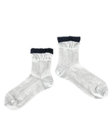 【nonnette Socks】Stripe lace mix Socks / NS368Y-90