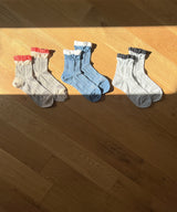 【nonnette Socks】Stripe lace mix Socks / NS368Y-90