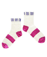 【nonnette Socks】Plaid and flowers Socks / NS370T-01