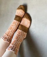 【nonnette Socks】Plaid and flowers Socks / NS370T-39