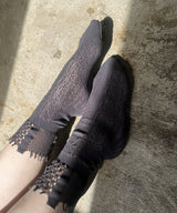 【 tri.R 】Lace combination Socks / NS382N- 95/charcoal