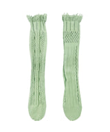 【 tri.R 】Mix rib lace Socks / NS383N- 51/powder green