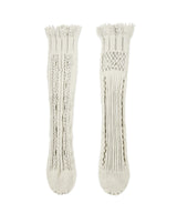 【 tri.R 】Mix rib lace Socks / NS383N- 91/light gray