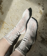 【 tri.R 】Mix rib lace Socks / NS383N- 91/light gray