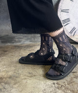 【 tri.R 】Mix rib lace Socks / NS383N- 95/charcoal