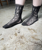 【 tri.R 】Mix rib lace Socks / NS383N- 99/black