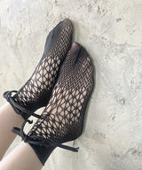 【 ti.R 】Ribbon lace Socks / NS386N-95/charcoal