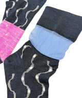 【nonnette Socks】Japanese paper wave line Socks / NS407Y-87