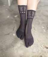 【Restock 】Mix rib Tabi Socks / NS414N-95/charcoal