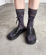 【Restock 】Ribbon rib Tabi Socks / NS415N-95/charcoal