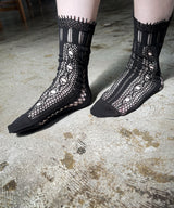 【Restock 】Mix rib lace Socks / NS418N-99/ black