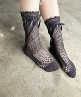 【tri.R】Back ruffle Socks / NS385N-95/charcoal