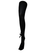 【 tri.R 】Ribbon rib tabi Tights / NT111N-99/black