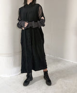 [tri.R]Back ruffle socks / NS385N-95/charcoal