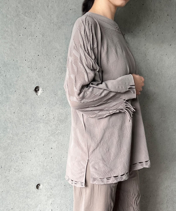 【 tri.R 】Unevenness sleeve Pullover / NAT08N-97