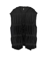【 tri.R 】Fluffy form ribbon Vest / NAT11N-99/black-soft type