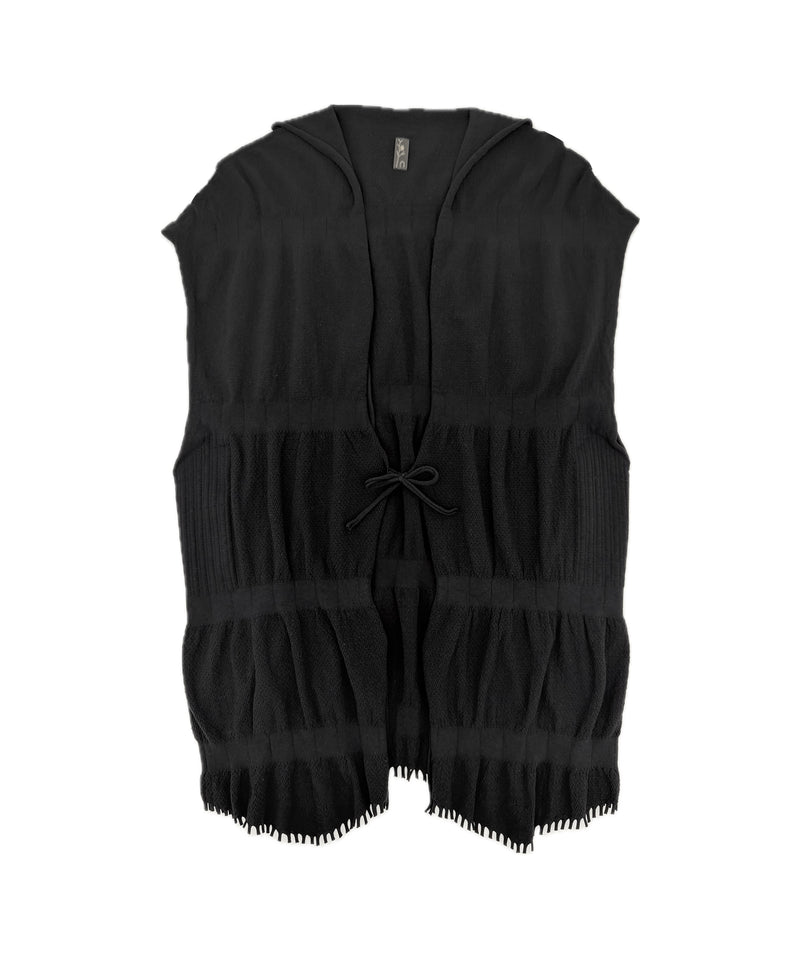 【 tri.R 】Fluffy form ribbon Vest / NAT11N-99/black-soft type