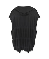 【 tri.R 】Fluffy form ribbon Vest / NAT11N-99/black-soft type