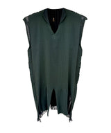 【 tri.R 】Squid collar V-neck Sleeveless Long Top / NAT13N-58/d.green-soft type