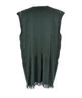 【 tri.R 】Squid collar V-neck Sleeveless Long Top / NAT13N-58/d.green-soft type