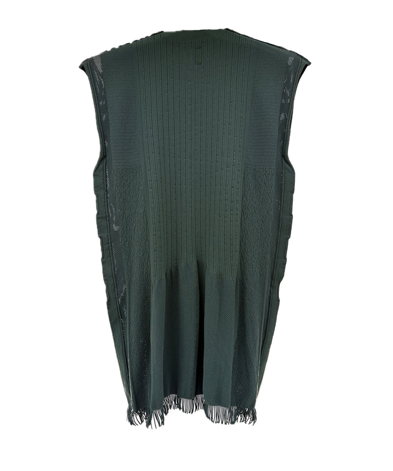 【 tri.R 】Squid collar V-neck Sleeveless Long Top / NAT13N-58/d.green-soft type