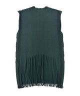 【 tri.R 】Squid collar V-neck Sleeveless Long Top / NAT13N-58/d.green-soft type