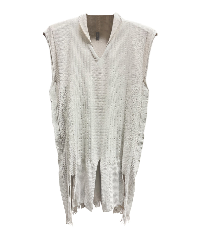 【 tri.R 】Squid collar V-neck Sleeveless Long Top / NAT13N-91/l.gray-soft type