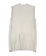 【 tri.R 】Squid collar V-neck Sleeveless Long Top / NAT13N-91/l.gray-soft type