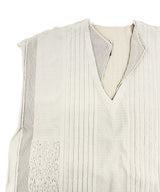 【 tri.R 】Squid collar V-neck Sleeveless Long Top / NAT13N-91/l.gray-soft type