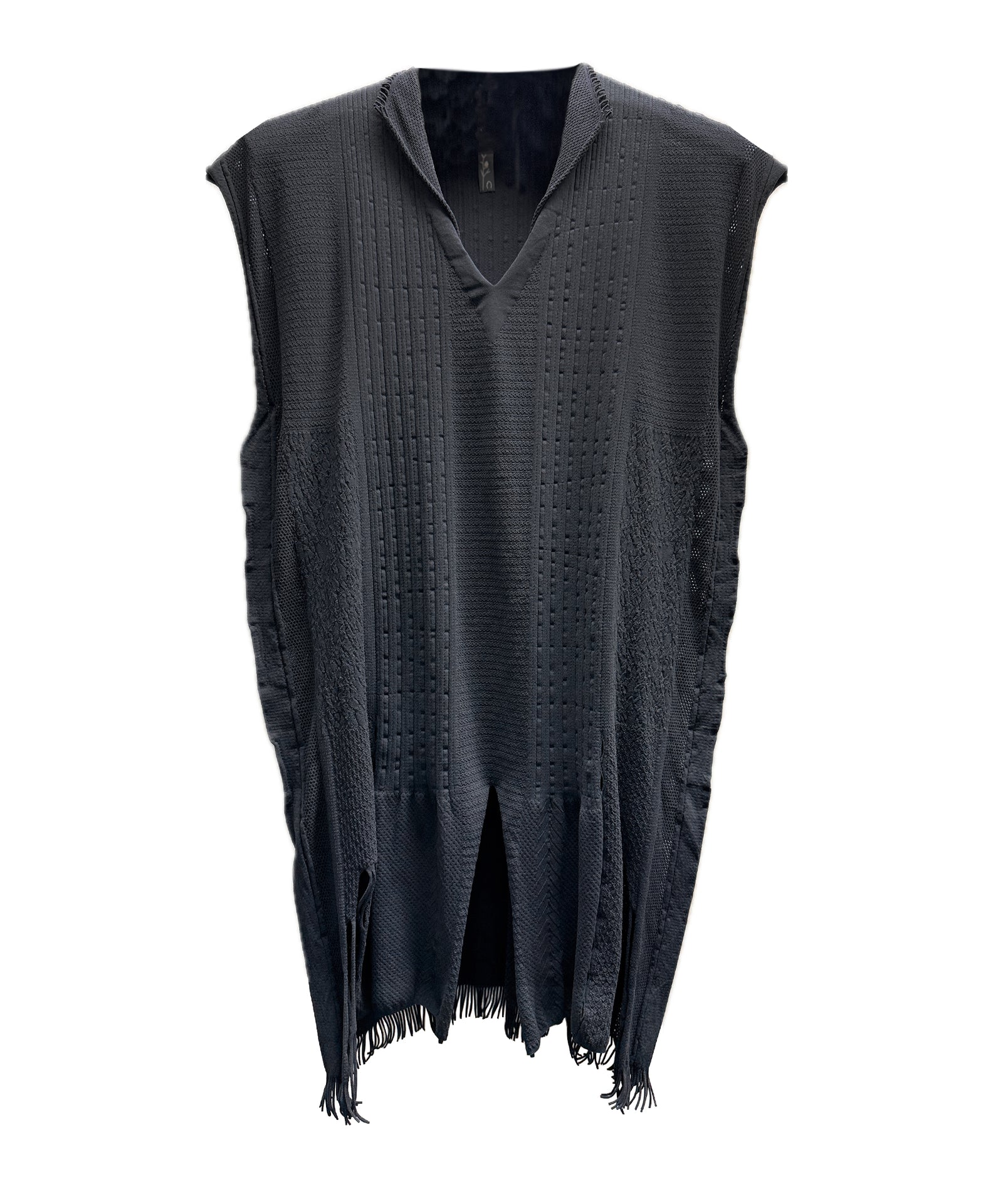 tri.R 】Squid collar V-neck Sleeveless Long Top / NAT13N-95