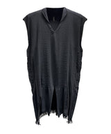 【 tri.R 】Squid collar V-neck Sleeveless Long Top / NAT13N-95/charcoal-soft type