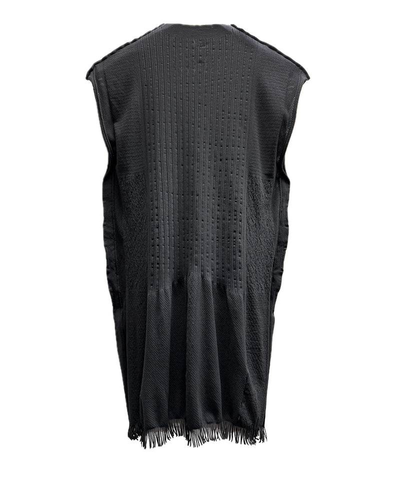 【 tri.R 】Squid collar V-neck Sleeveless Long Top / NAT13N-95/charcoal-soft type