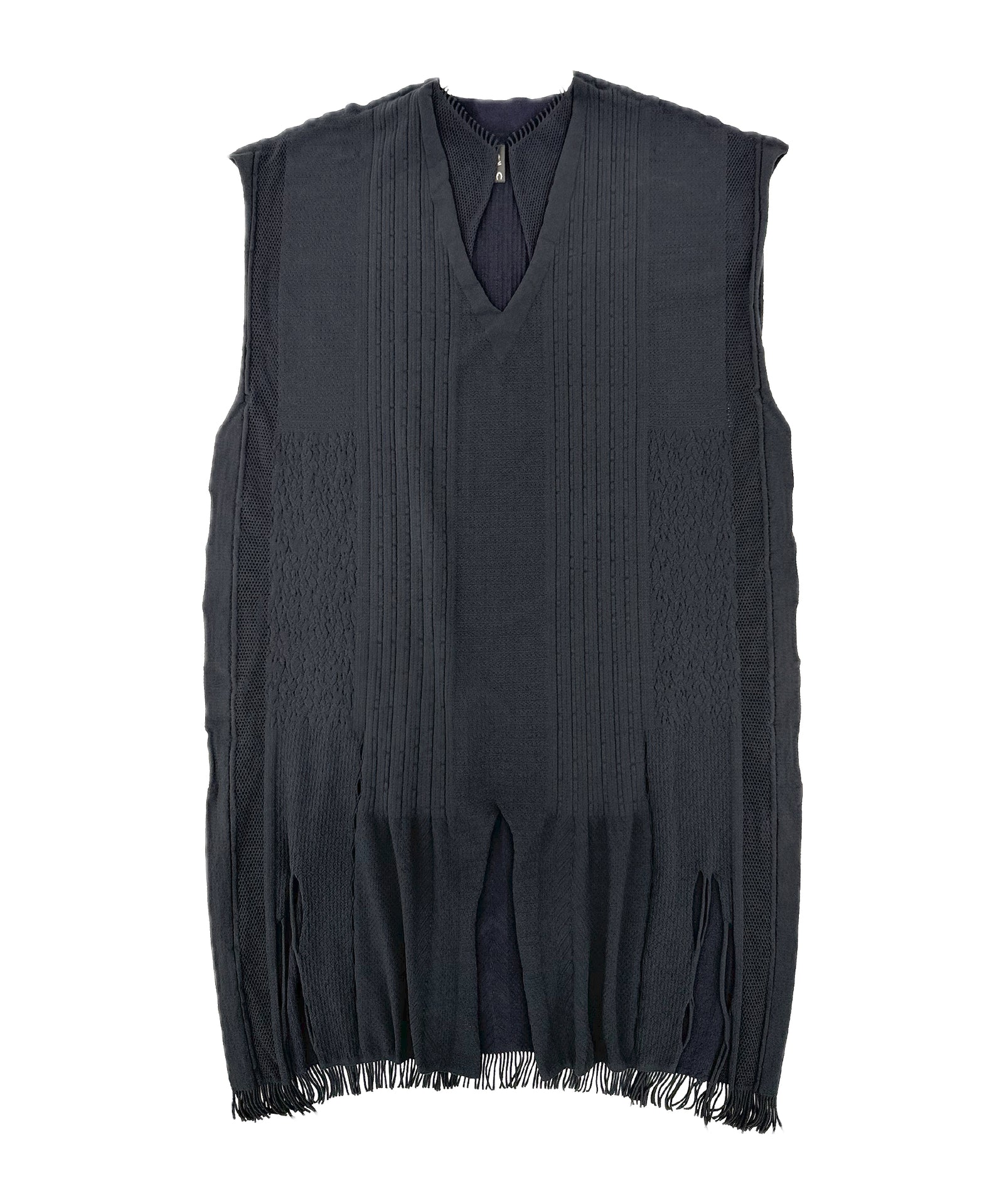 tri.R 】Squid collar V-neck Sleeveless Long Top / NAT13N-95